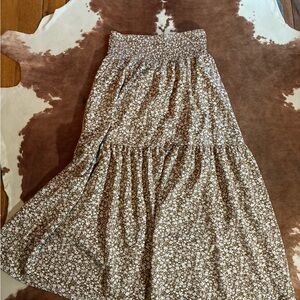 Amazon Brown Floral Maxi Skirt